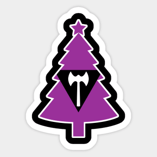 Christmas Tree LGBT Flag Labrys Lesbians Sticker